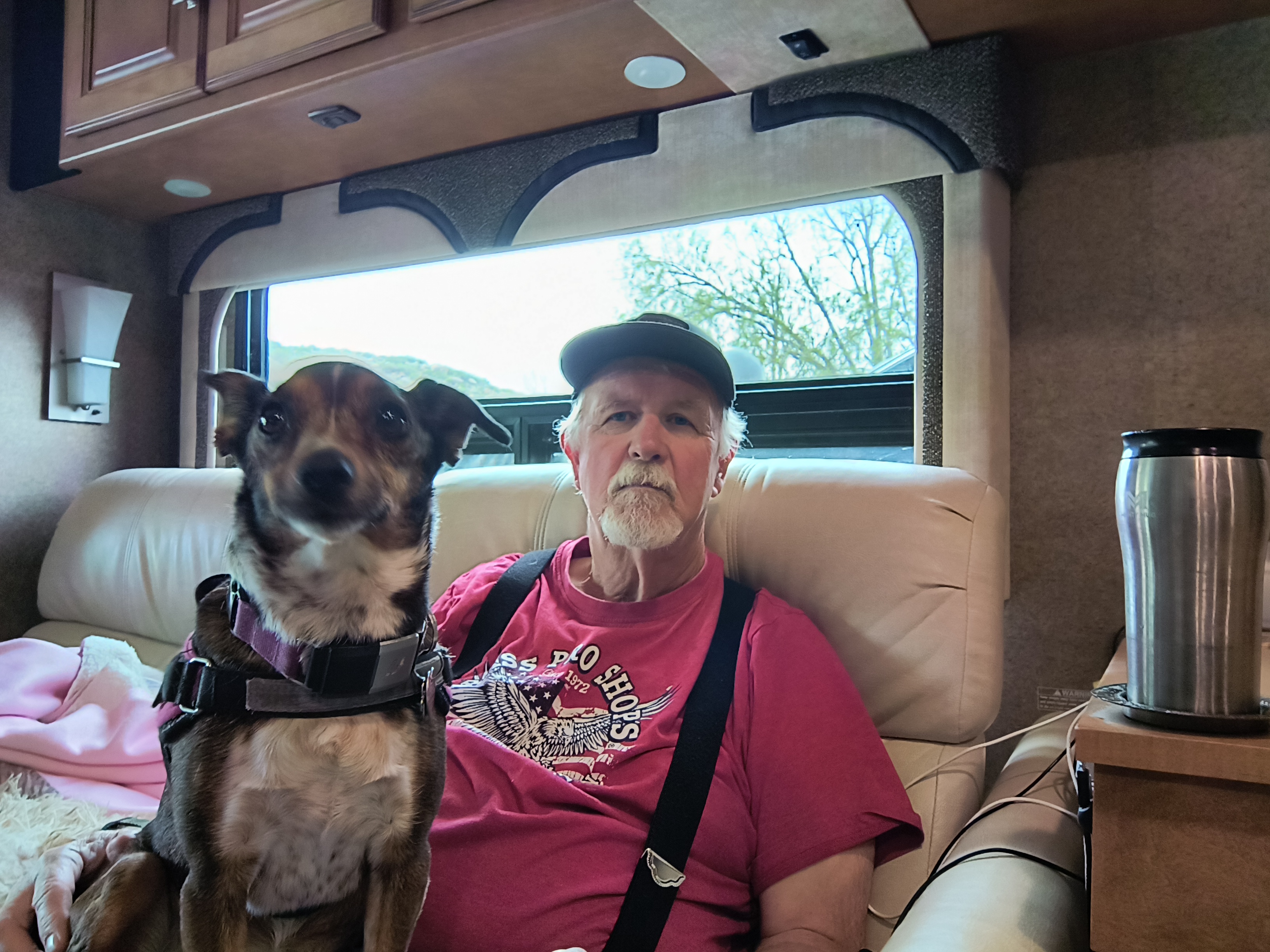 Picture of author with his dog.